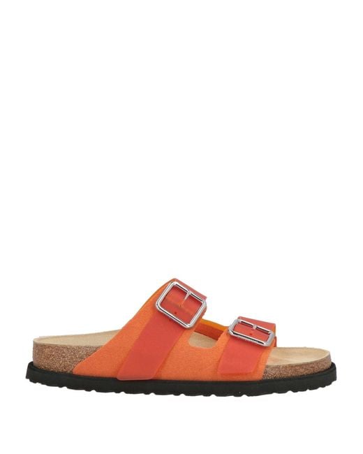 1774 BIRKENSTOCK Orange Sandals Leather, Pvc for men