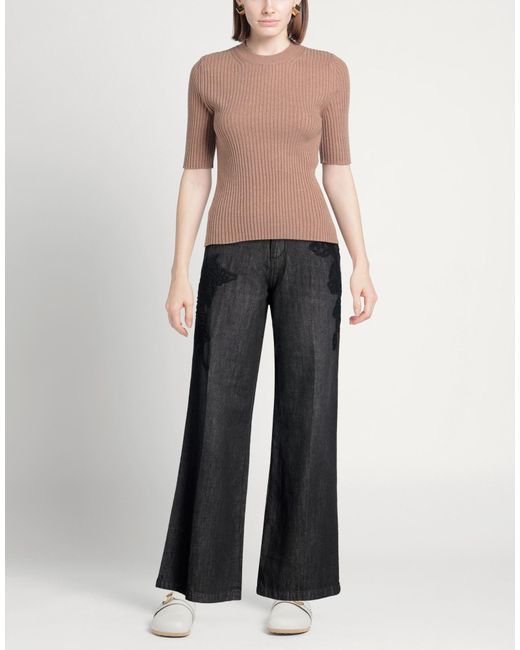 ERMANNO FIRENZE Black Jeans Cotton, Acrylic, Wool, Polyamide