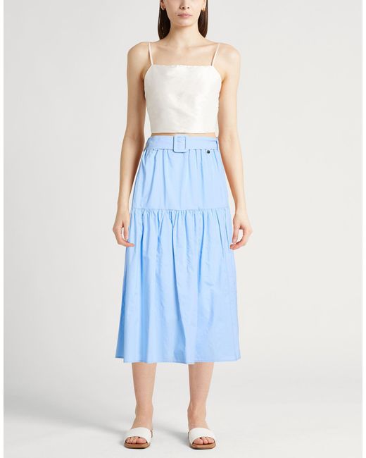 Liu Jo Blue Midi Skirt