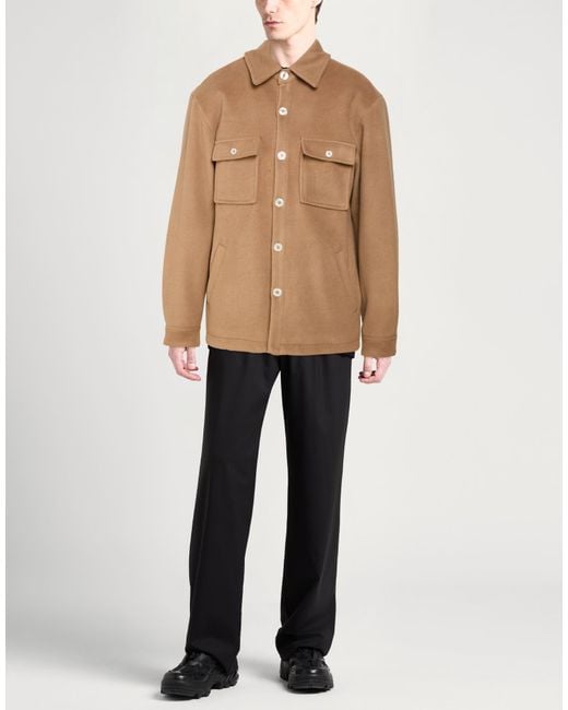 FAMILY FIRST Brown Camel Jacket Polyester, Viscose for men