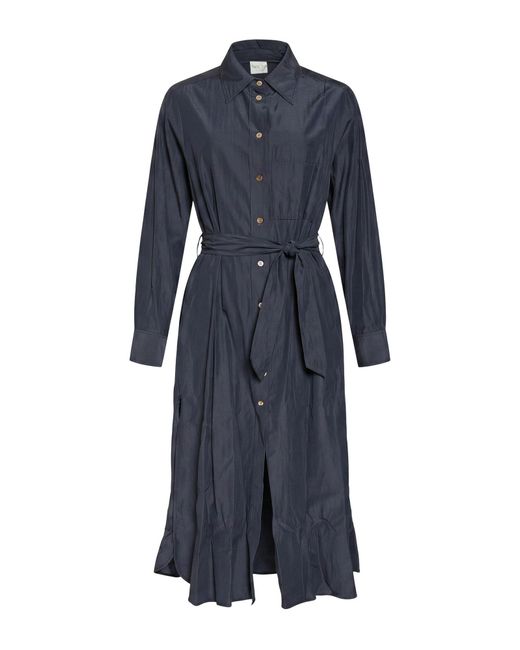 Forte_forte Blue Charcoal Maxi Dress Polyester, Cotton