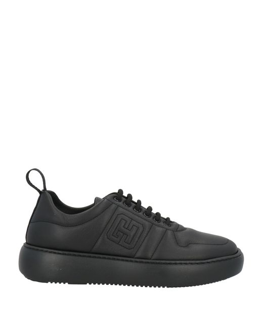 Giovanni Conti Black Sneakers Calfskin for men