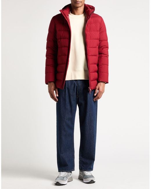 Herno Red Laminar Brick Puffer Polyester for men