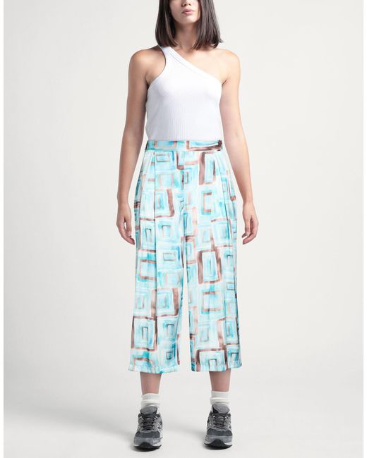 NUALY Blue Pants Polyester