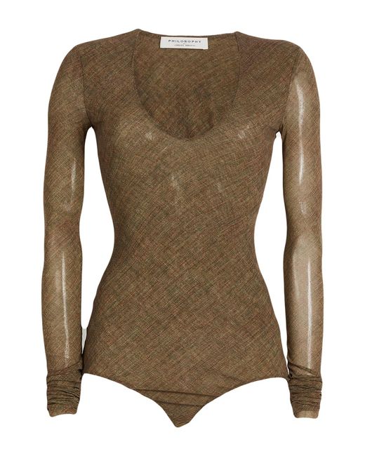 Philosophy Di Lorenzo Serafini Green Khaki Bodysuit Polyamide