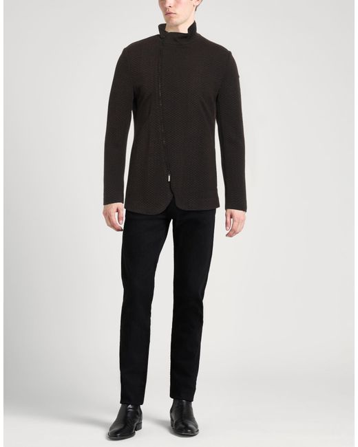 Emporio Armani Black Jacket Viscose, Wool, Acrylic, Polyamide, Elastane for men