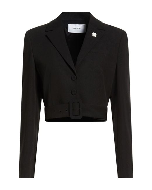 Lardini Black Blazer Polyester, Rayon, Elastane