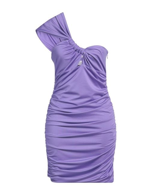 Gaelle Paris Purple Mini Dress Polyester, Elastane