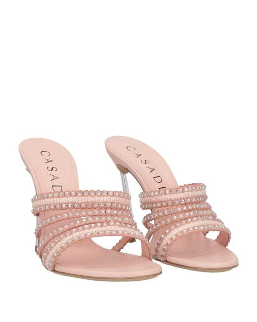 Casadei Pink Light Sandals Synthetic Fibers, Leather