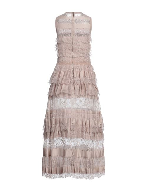 Elie Saab Natural Light Maxi Dress Polyamide, Cotton, Silk