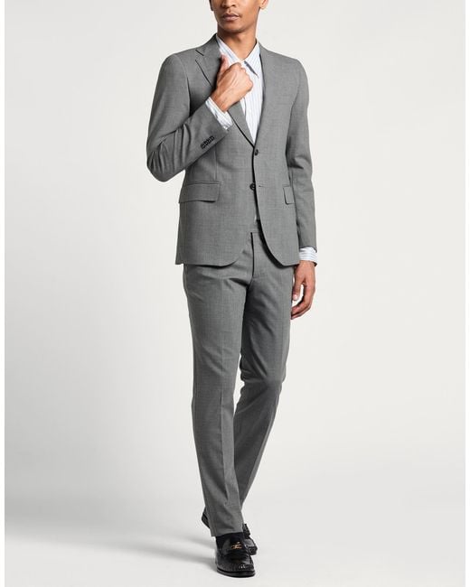 Tombolini Gray Suit Polyester, Wool, Elastane for men