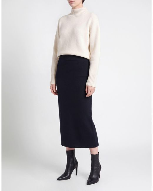 Alpha Studio Black Midi Skirt Merino Wool