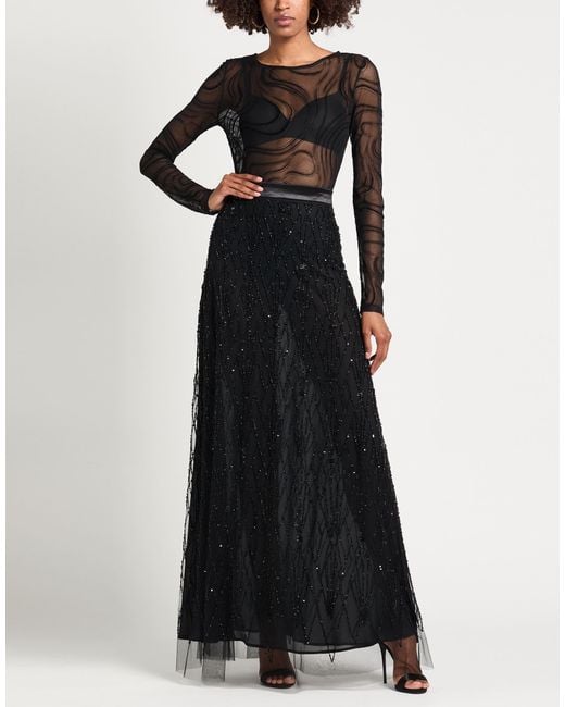 Elisabetta Franchi Black Maxi Skirt Polyamide