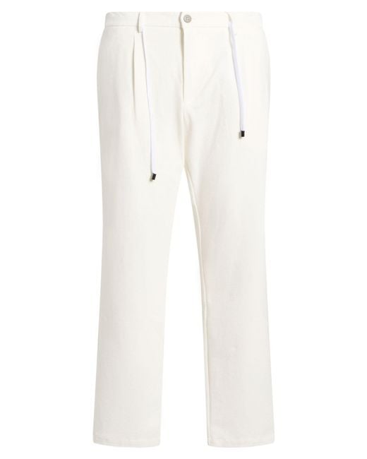 DISTRETTO 12 White Pants Cotton, Polyamide, Elastane for men