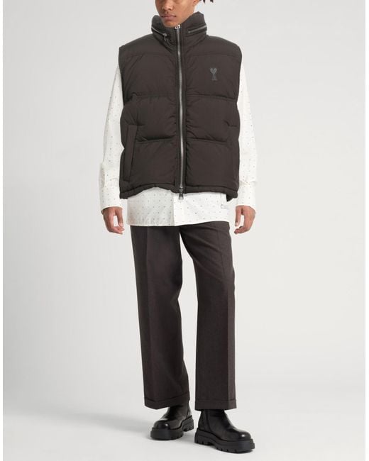 AMI Gray Dark Vest Polyamide for men