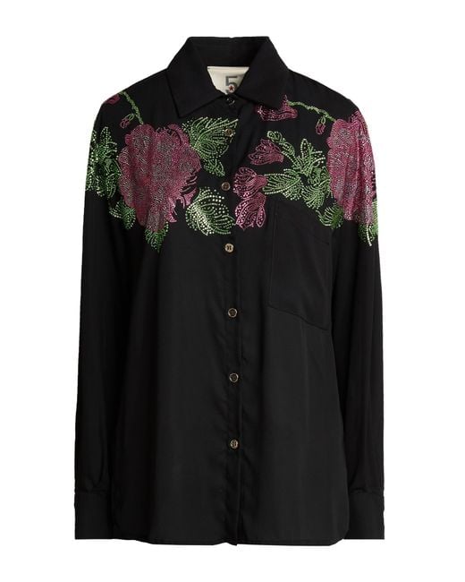 5 PROGRESS Black Shirt Polyester, Viscose