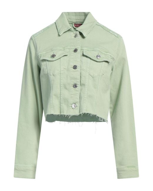 Guess Green Denim Outerwear Cotton, Elastomultiester, Elastane