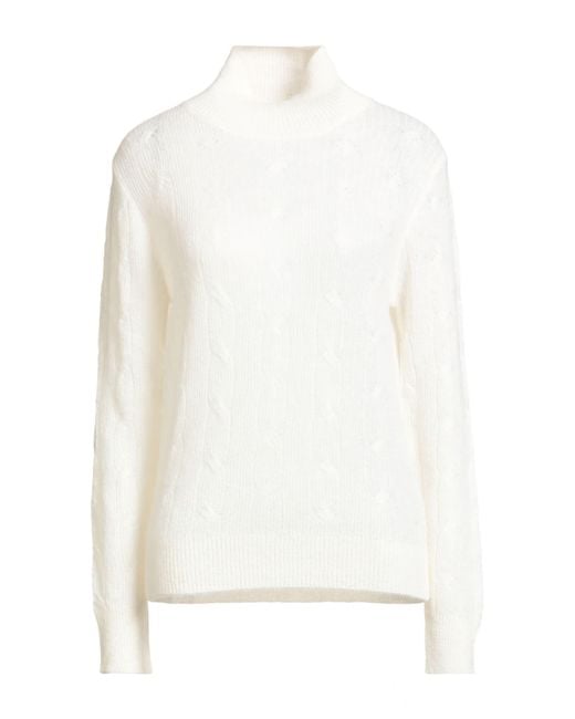Peserico White Rollkragenpullover