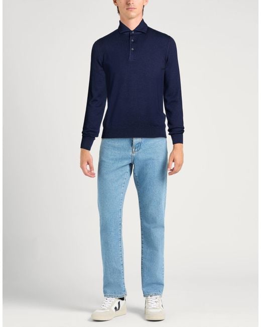 Gran Sasso Blue Vintage Sweater Virgin Wool for men