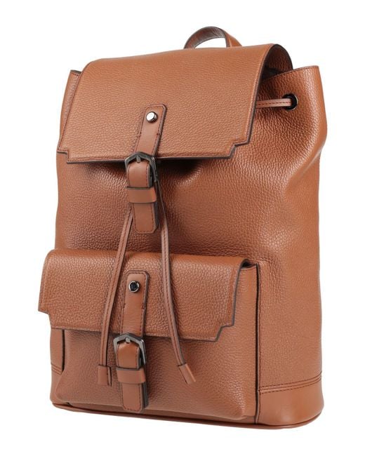 Pineider Brown Backpack Leather for men