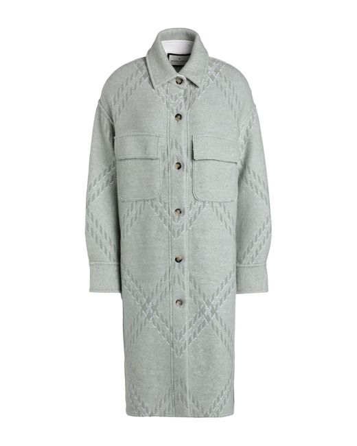 Bruno Manetti Gray Light Overcoat & Trench Coat Wool