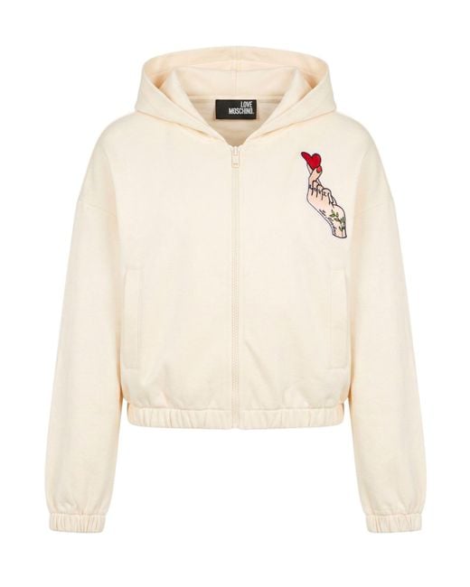 Love Moschino White Sweatshirt Cotton