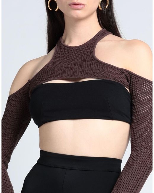ANDREADAMO Brown Top Viscose, Polyester, Polyamide, Elastane