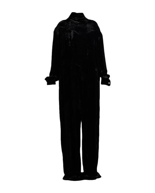 Rick Owens Black Jumpsuit Viscose, Silk