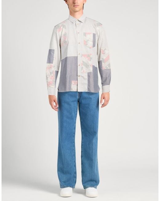 Maison Kitsuné White Shirt Cotton, Linen for men