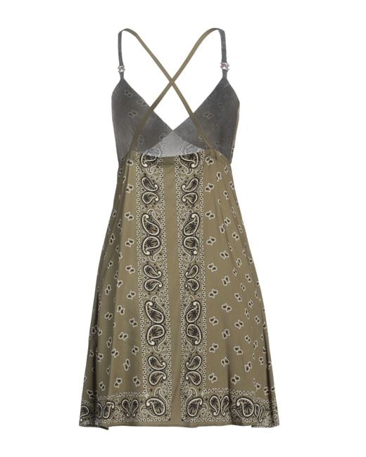 Palm Angels Green Mini Dress Viscose