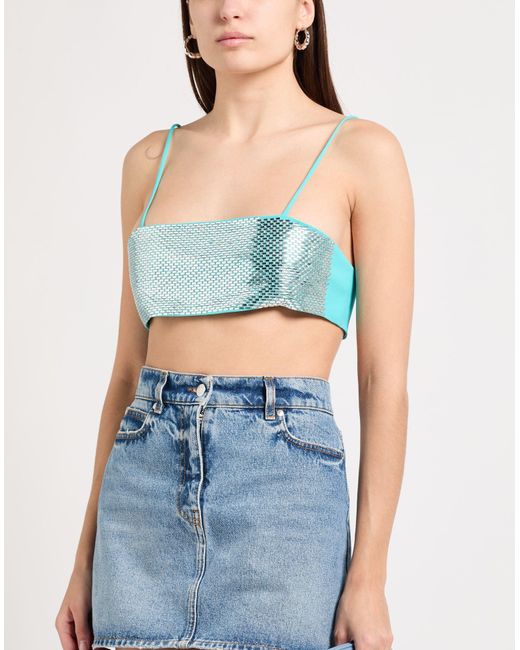 GIUSEPPE DI MORABITO Blue Top Viscose, Elastane