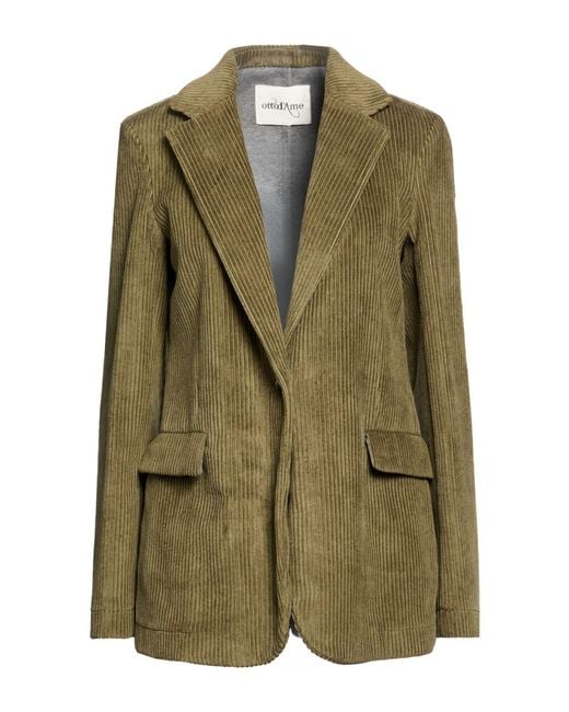 Ottod'Ame Green Military Blazer Cotton