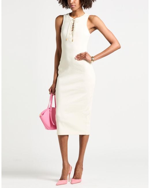 Givenchy White Midi Dress Cotton, Elastane