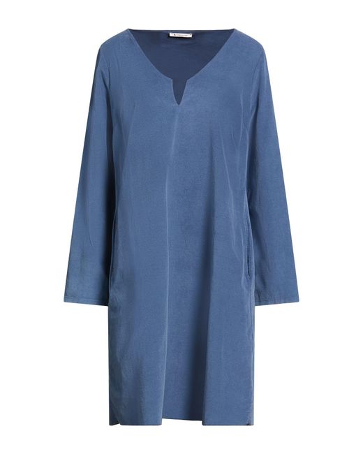 TREBARRABI® Blue Mini Dress Cotton, Elastane