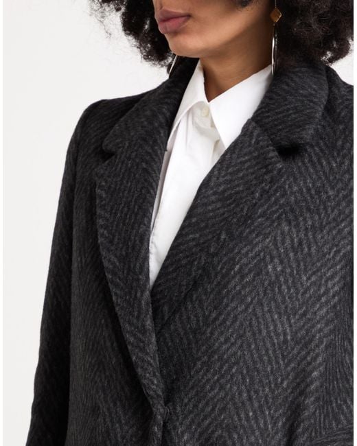 Shirtaporter Black Coat Wool, Polyamide, Polyester