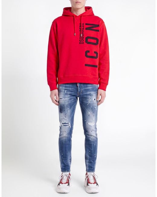 DSquared² Red Sweatshirt Cotton for men