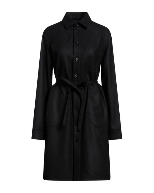 Jil Sander Black Overcoat & Trench Coat