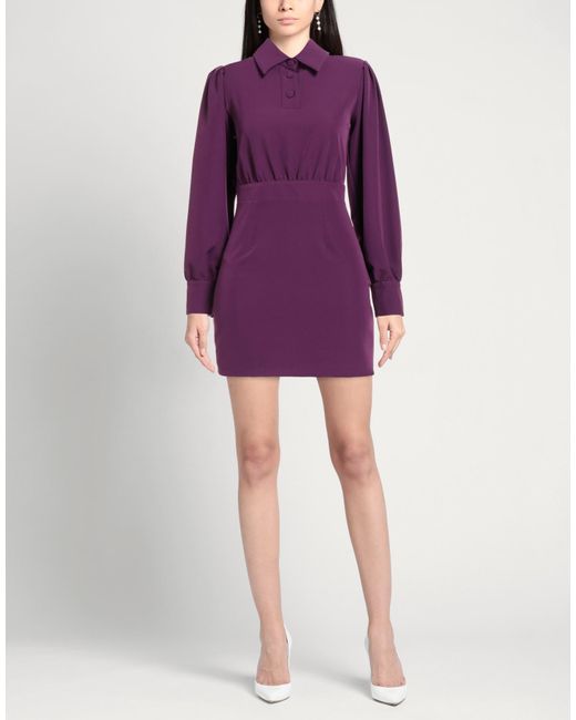ACTUALEE Purple Mini Dress Polyester, Elastane