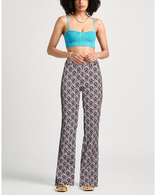 Etro Gray Pants Cotton, Polyester, Nylon, Elastane
