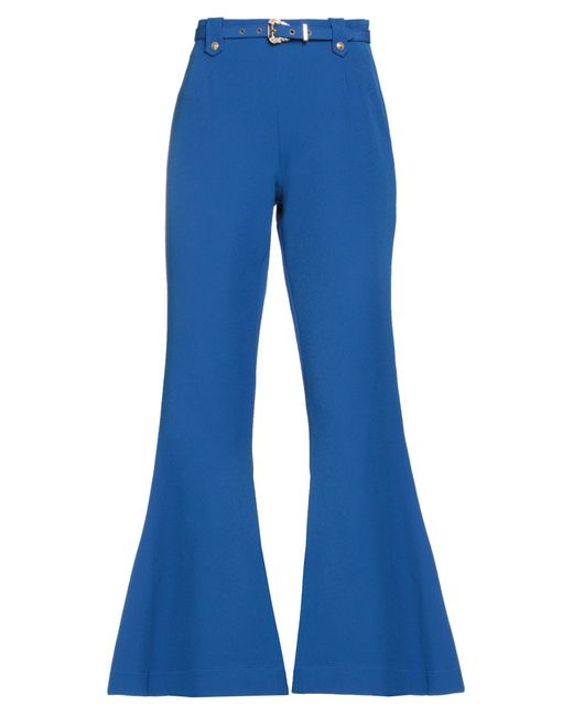 Versace Blue Bright Pants Polyester, Elastane