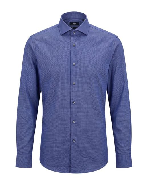 Boss Blue Shirt Cotton for men