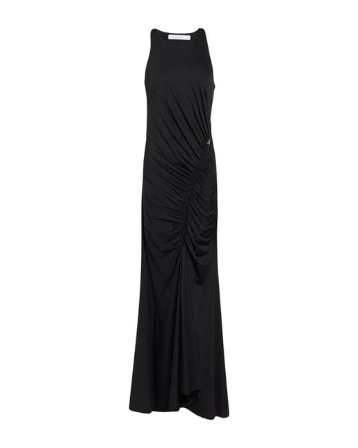 Patrizia Pepe Black Maxi Dress Polyester, Elastane