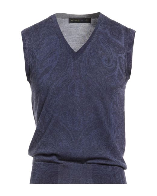 Etro Blue Sweater Wool for men