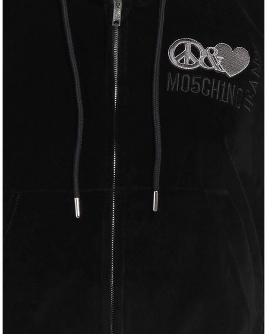 Moschino Black Sweatshirt Cotton, Polyester, Elastane
