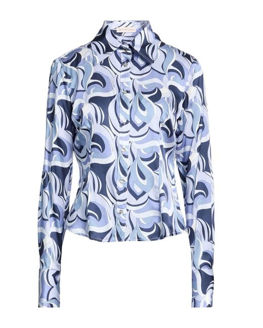 Camicettasnob Blue Shirt Viscose, Silk, Elastane