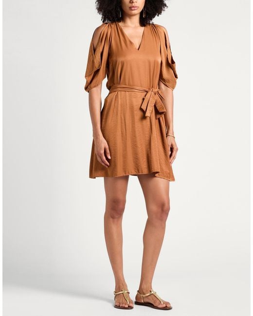 Liu Jo Brown Mini Dress Viscose, Polyester