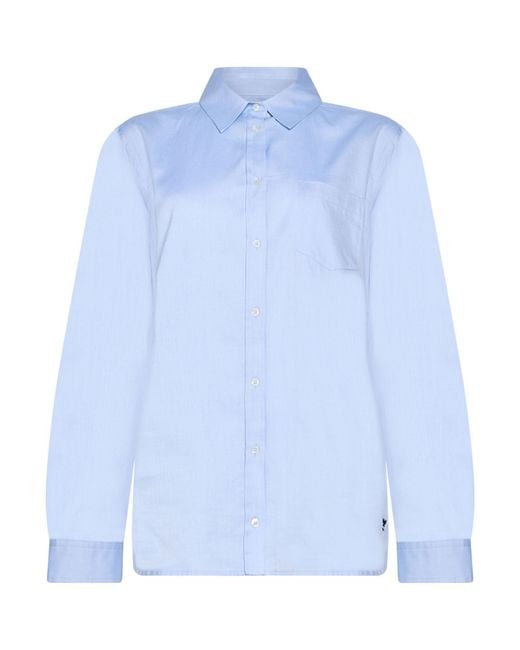 Weekend by Maxmara Blue Shirt Cotton