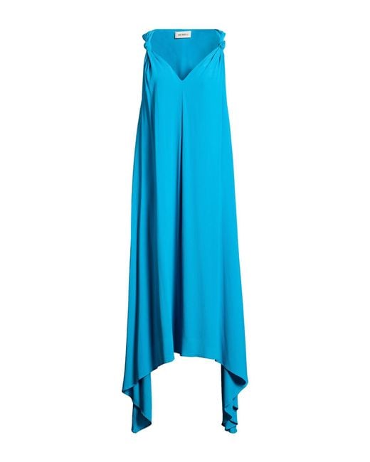 MEIMEIJ Blue Midi Dress Acetate, Silk