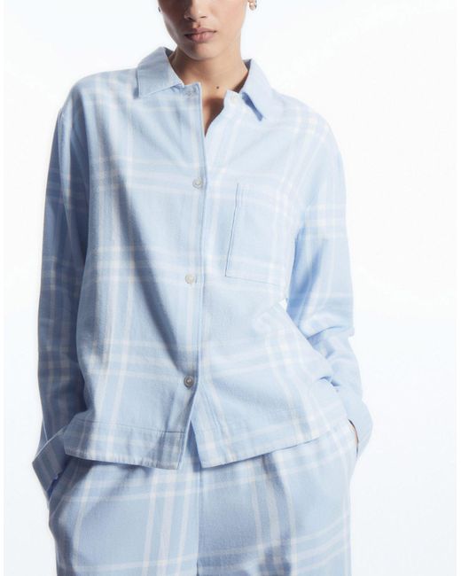 COS Blue Checked Flannel Pajama Set