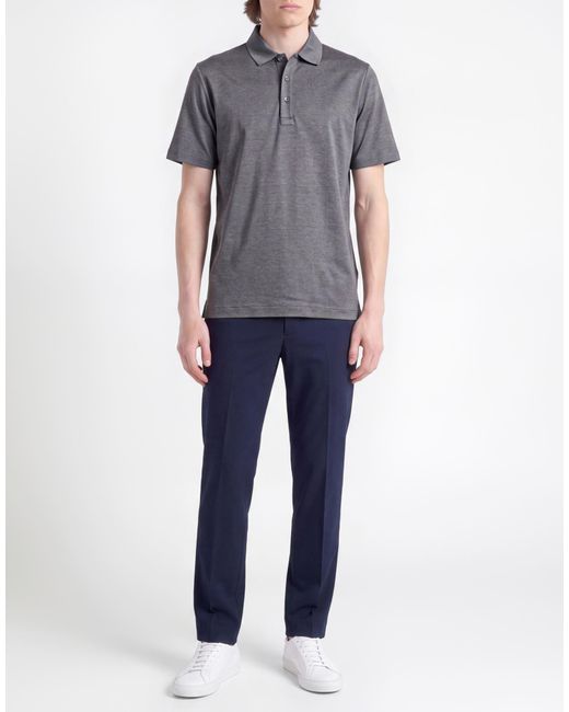 Paul & Shark Gray Polo Shirt Silk, Cotton for men